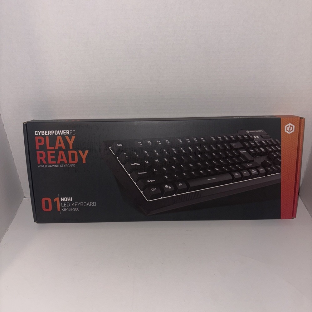 CyberPower PC Play Ready LED Wired Gaming Keyboard 01 RGB NOHI KB-161-306 NEW